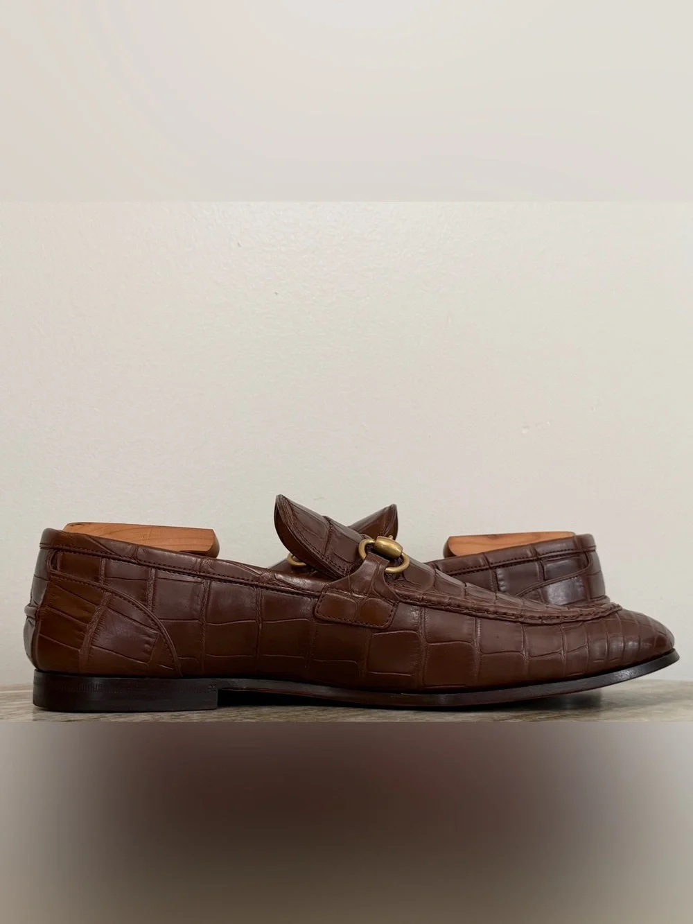 GUCCI JORDAAN CROCODILE LOAFERS BROWN HORSEBIT 1953 9 /  9.5 US  $4500 ALLIGATOR